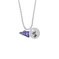 thumbnail image 2 of Delight Jewelry Acrylic 3/4" Navy Cheer Megaphone Silvertone Script Initial Disc - I - Charm Necklace, 20"+3", 2 of 4