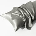 thumbnail image 3 of Flxxie Ultra Soft Satin Body Pillowcase for Hair and Skin, Luxurious and Silky Body Pillow Cover with Envelope Closure, 20"x54", Gray, 3 of 6