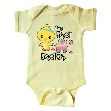 

Inktastic My 1st Easter with Baby Chick and Eggs in Wagon Gift Baby Boy or Baby Girl Bodysuit