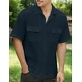 thumbnail image 2 of Mens Casual Shirts Short Sleeve Button Down Shirts Fashion Textured Summer Beach Shirt, 2 of 5