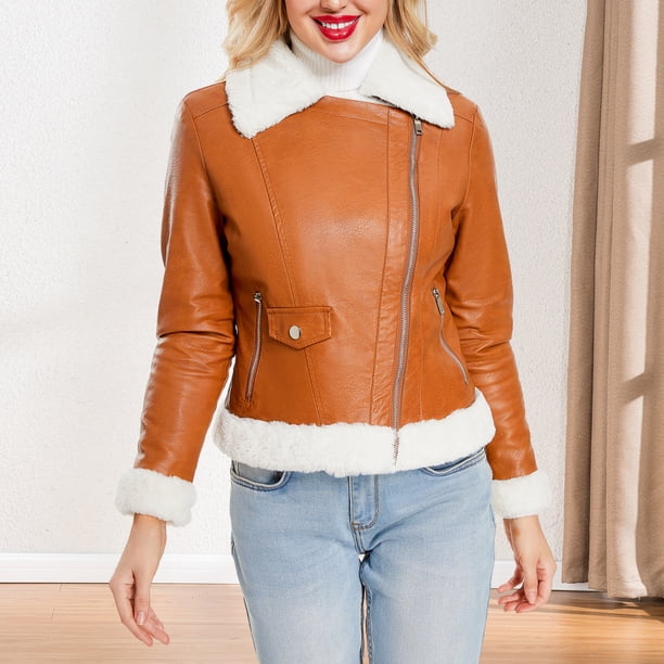 Chaqueta de piel sintética para mujer, abrigo corto informal de felpa, abrigo, prendas de vestir para otoño e invierno