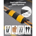 thumbnail image 4 of VEVOR 40 in Rubber Speed Bump, 2 Pack, 2 Channel Heavy Duty Traffic Speed Hump, 22000 lbs/Axle Load Capacity, Cable Protector Ramp with Expansion Screws, for Asphalt Concrete Gravel Driveway and Road, 4 of 9
