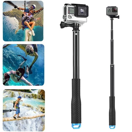 19" GoPro Selfie Stick Pole Waterproof Selfie Pole Extendable Selfie Stick Telescopic Monopod Adjustable for GoPro Hero 5 4 3+ 3 2 Camera