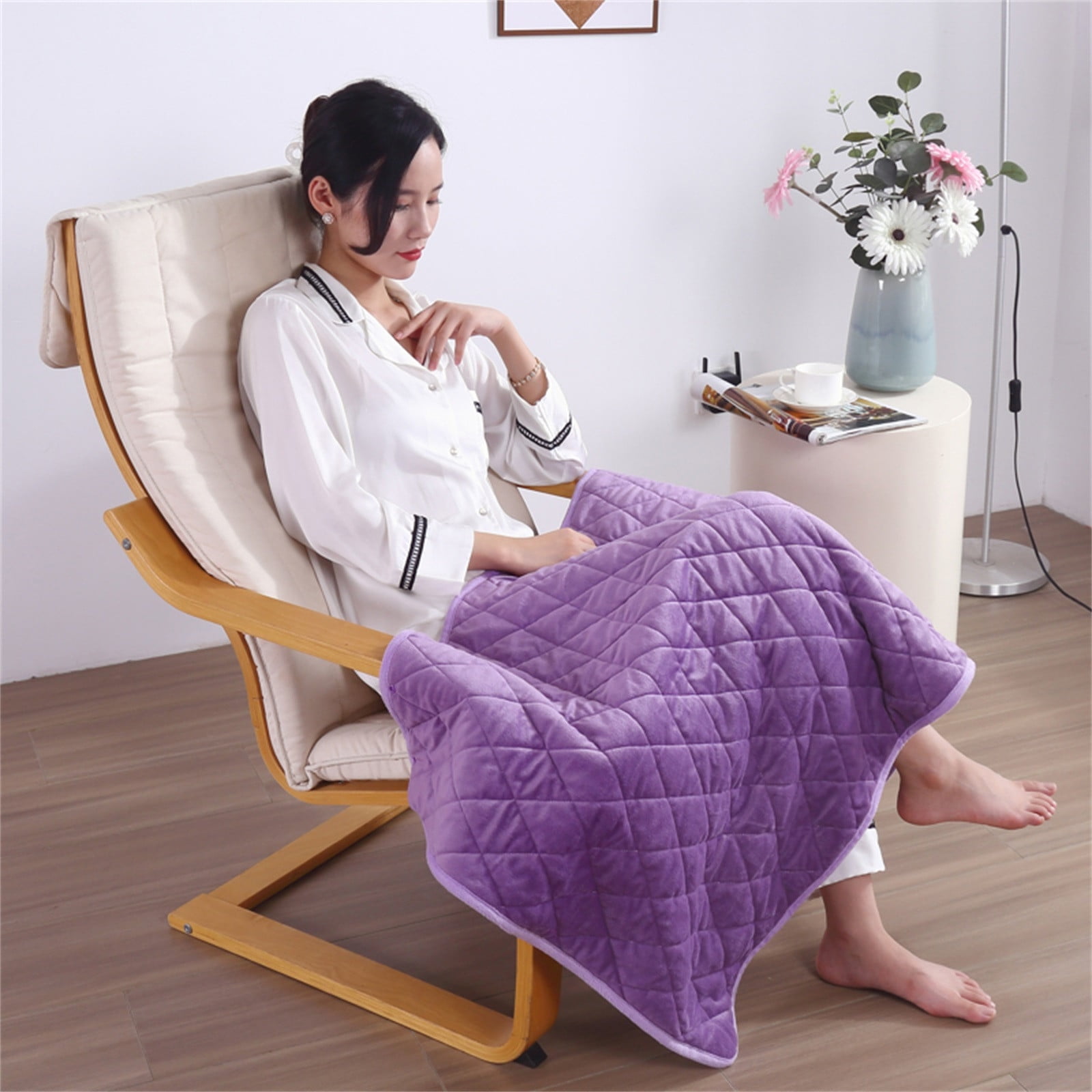 Moocorvic Portable 5V USB Electric Heated Blanket Throw, Super Cozy Soft Flannel Heated Throw, Machine Washable,Home Office Use,