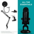 thumbnail image 2 of Blue Yeti Microphone (Blackout) Bundle with Knox Boom Arm Stand, Pop Filter and Shock Mount (4 Items), 2 of 8