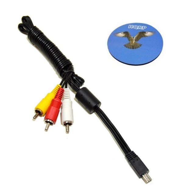 HQRP Mini USB To 3 RCA Audio Video Cable for Canon PowerShot SX400 IS, SX410 IS, SX500 IS, SX510 HS, SX520 HS, SX530 HS Digital Camera + HQRP Coaster