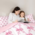 thumbnail image 5 of Feelyou Pink Kawaii Ribbon Full Size Comforter Sets, Cartoon Stars Print Bedding Comforter Set, Teens Boys Girls Kids Reversible Bedding Sets, Microfiber Bedroom Decor, 3 Pieces, 5 of 8