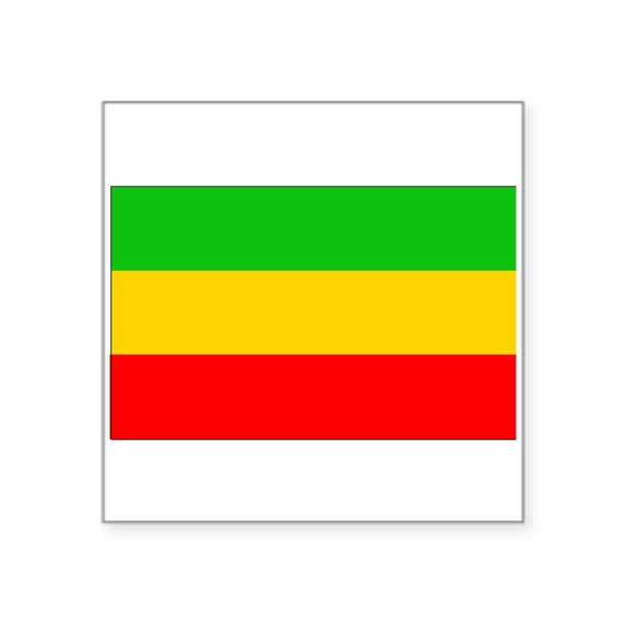 CafePress - Ethiopia Flag Sticker - Square Sticker 3" x 3"