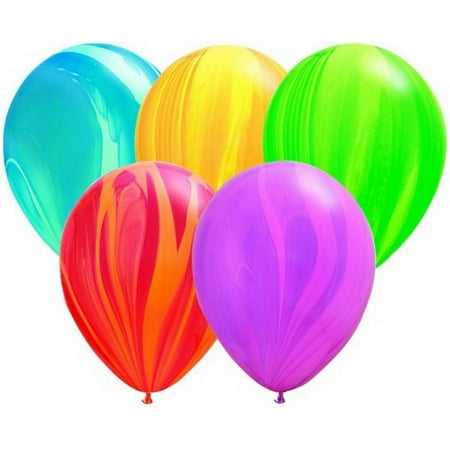 Burton & Burton 11" Rainbow Superagate Balloons, Pack Of 100