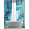 thumbnail image 5 of Abstract Liquid Art Sheer Curtains 96 Inches Long 2 Panels Modern Gary Blue Marble Texture Light Filtering Semi Sheer Window Curtains Drapes for Bedroom Living Room 52"x96", 5 of 7