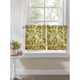 thumbnail image 4 of Lemon 2 Panel Kitchen Curtains for Small Windows, Farmhouse Vintage Summer Retro Fruits Yellow Brown Bathroom Tier Curtain, Short Window Treatment for Bedroom/Living Room 55"x24", 4 of 6
