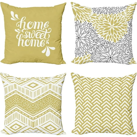 

Geometric Throw Pillow Cushion Case Pack of 4 Home Phrase Minimal Zigzag Squama Dahlia Flowers Chevron Tribal Modern Accent Double-Sided Digital Printing 16 Camel White Charcoal Grey