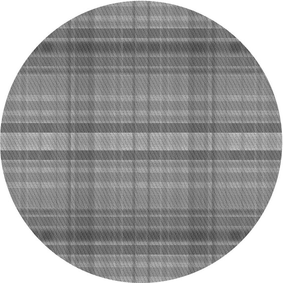 Ahgly Company Machine Washable Indoor Round Transitional Dim Gray Area Rugs, 8' Round