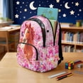 thumbnail image 3 of Yspwyqan Kids Backpack Set for Elementary, Horse Cherry Blossoms Backpack Set Kids Girls with Water Bottle Bag, 4Pcs Large Capacity Lightweight School Bags for Ages 8-15, 3 of 7