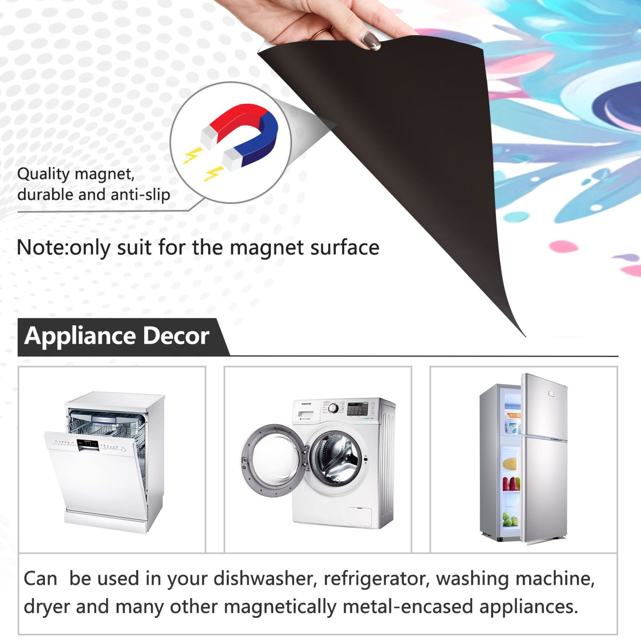 Dishwasher Magnetic Sticker 23x26 Inch Refrigerator Magnetic Sticker Washing Machine Magnetic Sticker Kitchen Panel Magnetic Sticker Home Decor Big Eyed Blue Owl