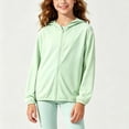 thumbnail image 2 of PIWHJQK Boys Girls Long Sleeve Casual Hooded Coat Solid Hooded Zip Up Jacket for Kids Sun Protection Kids Outwears, 2 of 6