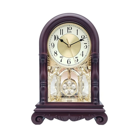 Vintage Pendulum Clock,Battery Operated Mantel Clock, Silent Creative Table Clock Not Tick, for Mantels, Living Room And Bedroom Decoration
