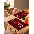 thumbnail image 4 of Placemats Set of 6, Valentine''s Day Black Red Plaid Heart Love Arrow Table Place Mats,Heat Insulation Table Mats Set Non Slip Washable Dining Placemats for Wedding Holiday Party Kitchen Table Decor, 4 of 6