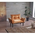 thumbnail image 2 of Futon Sofa Bed, Lounge Memory Foam Sleeper Couch for Living Room, Convertible Modern Chenille Sofa for Compact Living Spaces, 49" W (Mustard), 2 of 7