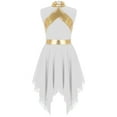 thumbnail image 2 of MSemis Robe de Danse Sans Manches pour Filles, Costume de Culte, Robe d'Église 6-16 Ans Blanc 16, 2 of 6