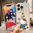 thumbnail image 3 of Clear Phone Case For iPhone Apple 14 12 13 Mini 11 Pro SE 8 7 6 6S Plus X XR XS Max SE Case Funda Shell Cartoon Hello Kitty Cat, 3 of 5