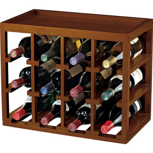 Wine Enthusiast 12Bottle Cube Stacked Hardwood Wine Rack