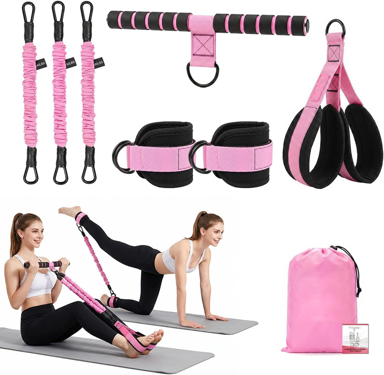 YOOVEE Resistance Bands with Handles, 3-Tube Set photo 1