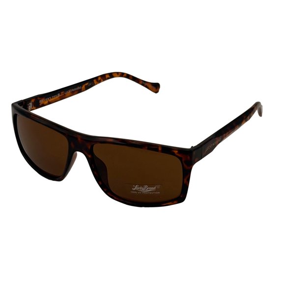 Lucky Brand Plastic Men's Rectangle Wrap Sunglasses, Tortoise