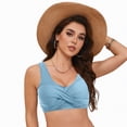 thumbnail image 4 of TOWED22 Women Bikini Top - Full Coverage Bathing Suit Top Push Up Swimsuit Tops Large Bust Swim Tops No Bottom(Light Blue,XXL), 4 of 9