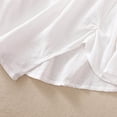 thumbnail image 6 of XPMWRP Linen Shirts for Womens Crew Neck Long Sleeves Solid Color Loose Fashion Casual Comfy T-Shirt Blouse Pullover Tops White XXL, 6 of 6