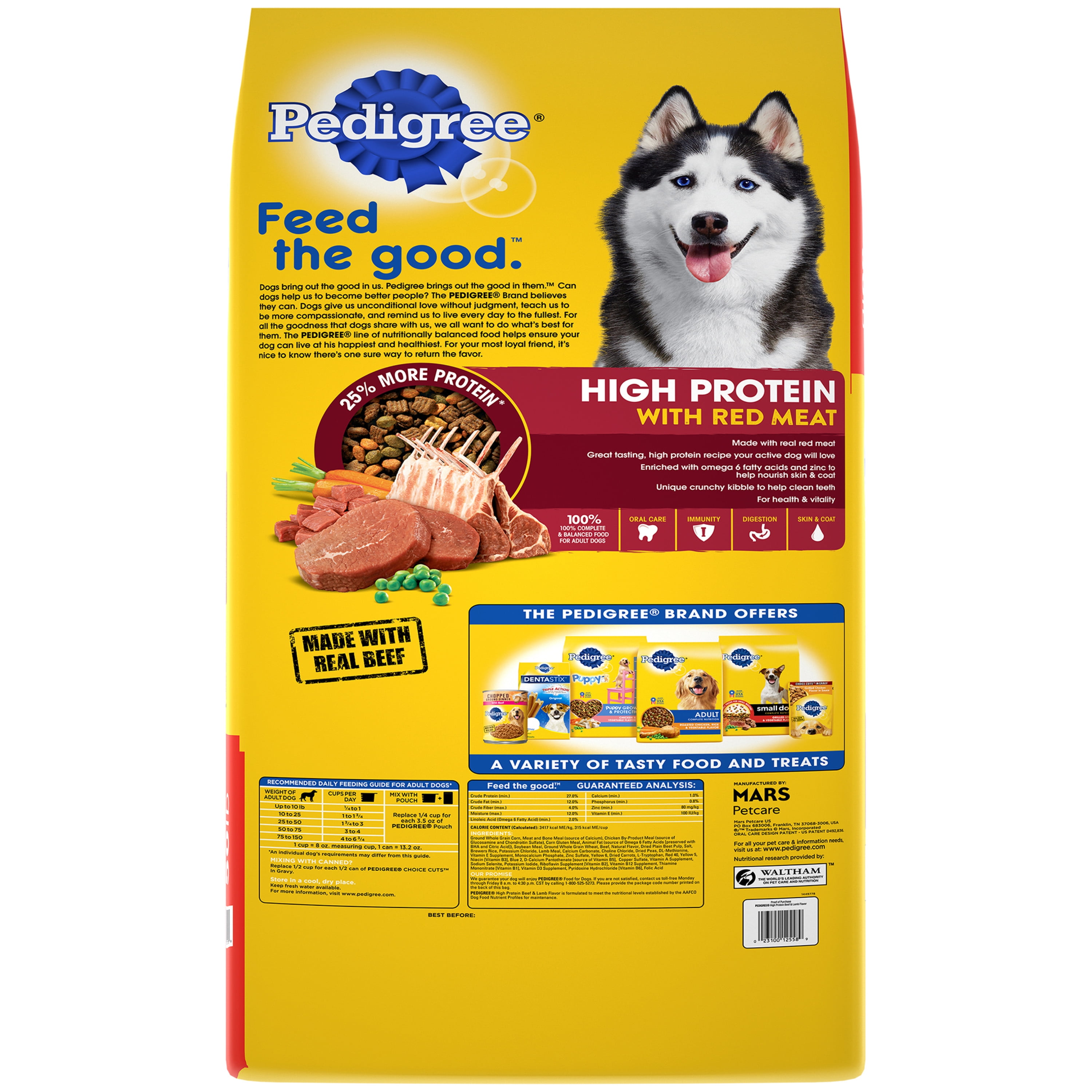 pedigree high protein dog food ingredients