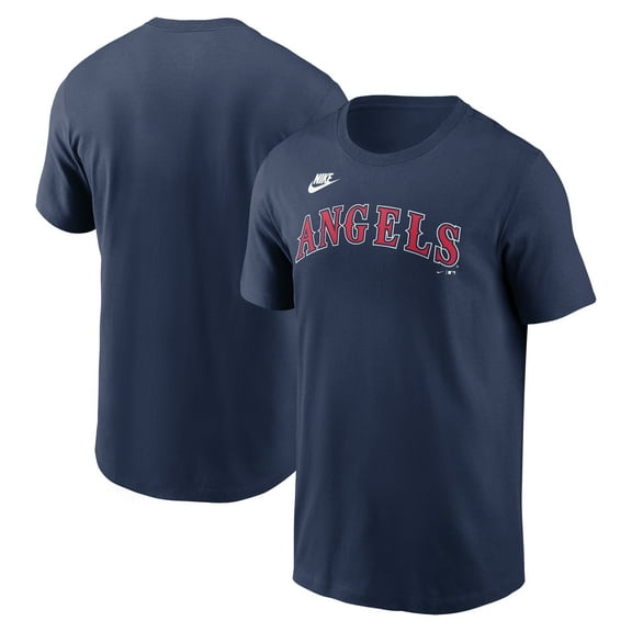 Men's Nike Navy California Angels Cooperstown Collection Wordmark T-Shirt