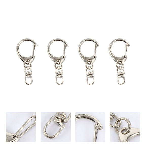 MLINS 30 Pcs Keychain Clips Zinc Alloy Keychain Keychain Accessories 4X1.8CM Silver