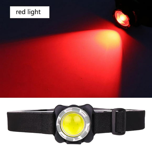 Proyector recargable, linterna de proyector LED con luces rojas bncas, lámpara de cabeza recargable USB de 3 modos para al aire libre, cicli Pta Macarena faro de luz fuerte