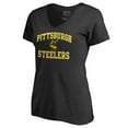 thumbnail image 2 of Women's Black Pittsburgh Steelers Vintage Collection Victory Arch V-Neck T-Shirt, 2 of 3