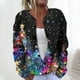thumbnail image 1 of Cárdigan informal de punto con estampado navideño para mujer, chaqueta con botones y abrigo para mujer, 1 of 5