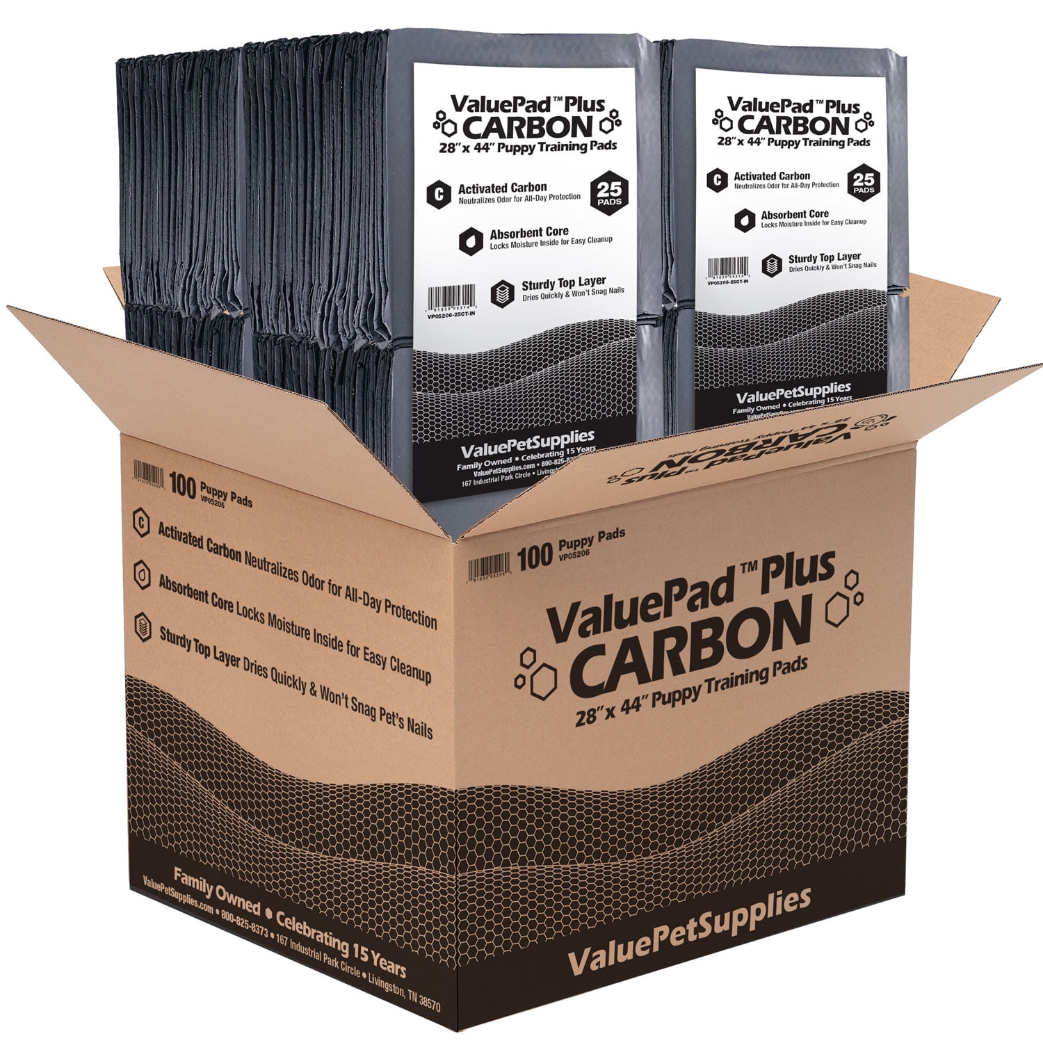 ValuePad Plus Carbon Puppy Pads, XXL Gigantic 28x44 Inch, 100 Count