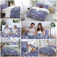 thumbnail image 5 of 3 Piece Purple Blue Teal Butterfly Duvet Cover Set Full Size, Microfiber Comforter/Quilt Cover with Corner Ties and 2 Pillowcases, Modern Abstract Art All Season Soft Bedding with Zipper Closure, 5 of 8