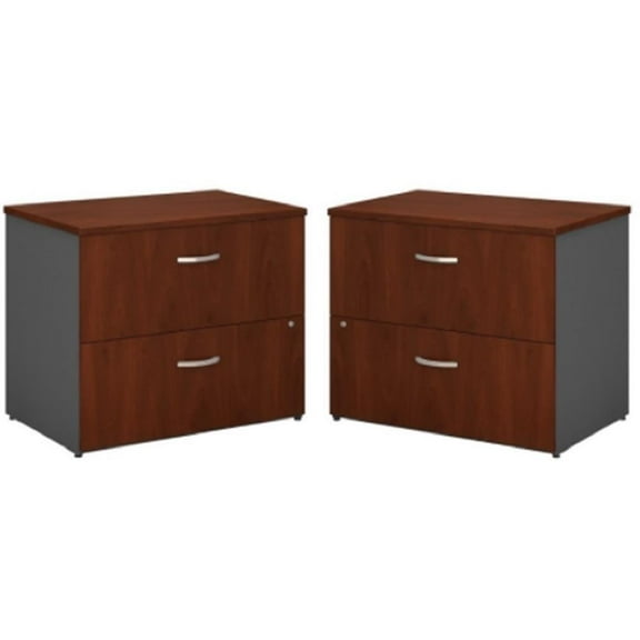 Home Square 2 Piece Wood Filing Cabinet Set with 2 Drawer in Hansen Cherry