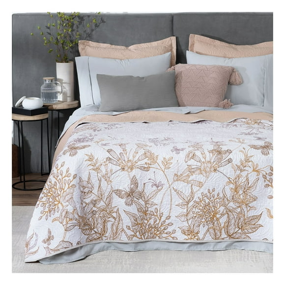 Edredón Ligero Pinsonic Doble Vista + Set de Sábanas y Fundas Esquimal (Nectar, King Size)