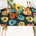 thumbnail image 2 of Halloween Black Pumpkin Table Runner Festive Fall Kitchen Dining Decor Premium Seasonal Tablecloth for Home & Party 13x72 Inch, 2 of 6