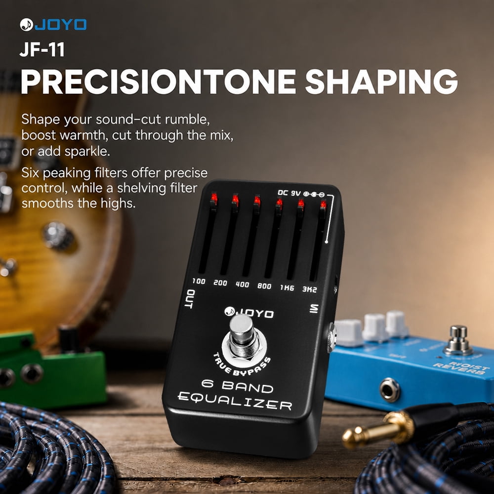 JOYO JF-11 6 Band EQ Pedal Equalizer ±18dB Guitar Effect Pedal