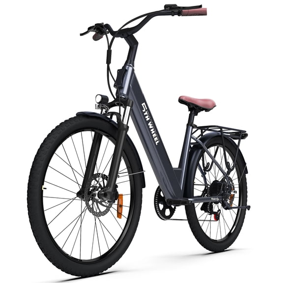 5TH WHEEL Electric Bike for Adult with 350W Motor, W18B 26" EBike with 36V 10.4Ah Removable Battery Ebike, Electric Bicycle with 7 Speed, UL2849