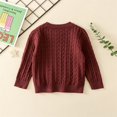 thumbnail image 4 of GYRATEDREAM Kids Boys Girls Cable Knit Slim Fit Sweaters Long Sleeve Crewneck Chunky Pullover Cute Knitwear Fall Jumper Tops for 3-4Y Red, 4 of 8