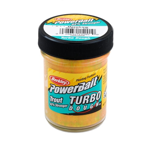 Berkley PowerBait Turbo Dough Trout Bait, Rainbow, Fishing Dough Bait