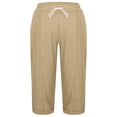 thumbnail image 4 of Outfmvch cotton linen pants women Beach Long Pants Business Casual Pants for Women Straight-legs Summer Beach Pants Baggy Pants Women Gaucho Pant Pull On Pants Wide Leg Trousers with Pockets Beige L, 4 of 5