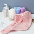 thumbnail image 3 of Microfiber Bath Towel Wrap Quick Drying Towel Cap Hat Soft Water Absorbent Hair Towel Wrap, 3 of 8