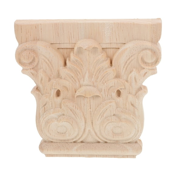 1Pcs Home Decor Roman Column Corbel Khaki Wood Rectangular 10.0X3.9In