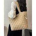 thumbnail image 5 of Kukuzhu Quilted Shoulder Bag Women's Padding Down Cotton Hobo Purse Handbag Large Work Totes Top Handle Bag with Zipper, 5 of 8