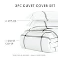 thumbnail image 3 of Noble Linens Gray Grid 3-Piece 3-Piece Duvet Cover Set, Full/Queen, 3 of 11